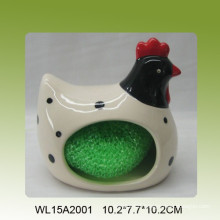 Popular easter hen design ceramic brush holder for kitchen